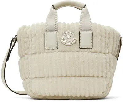 Moncler Off-white Micro Caradoc Tote In Neutrals