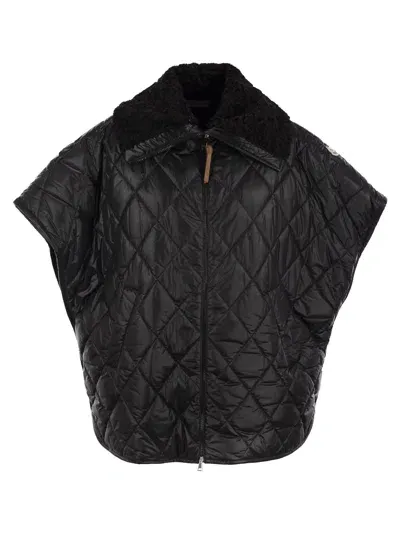 Moncler Padded Cape In Black