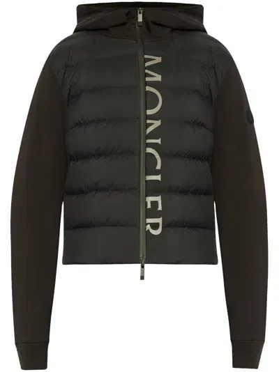 Moncler Padded Cardigan In Black