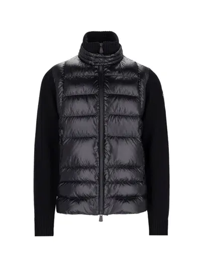 Moncler Padded Cardigan In Black