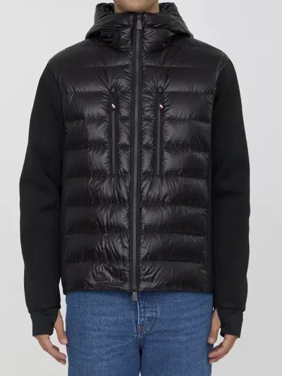 Moncler Padded Hooded Cardigan In Black