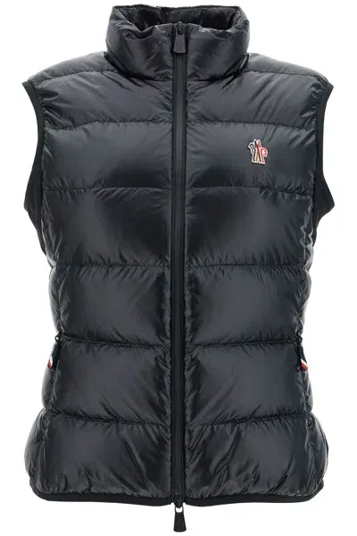 Moncler Padded Technical Jersey Vest In Black