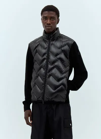 Moncler Padded Zip-up Cardigan In Black