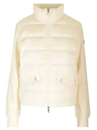 Moncler Panelled Zip In Beige