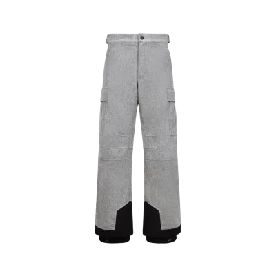 Moncler Tech Wool Flannel Ski Pants In Grey