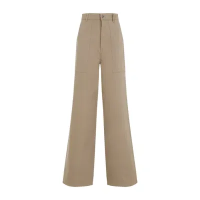 Moncler Cotton Blend Gabardine Pants In Brown