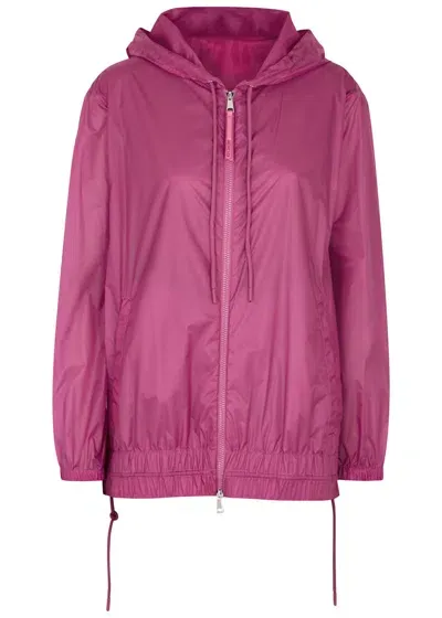 Moncler Pointu Hooded Ripstop Nylon Jacket In Pink