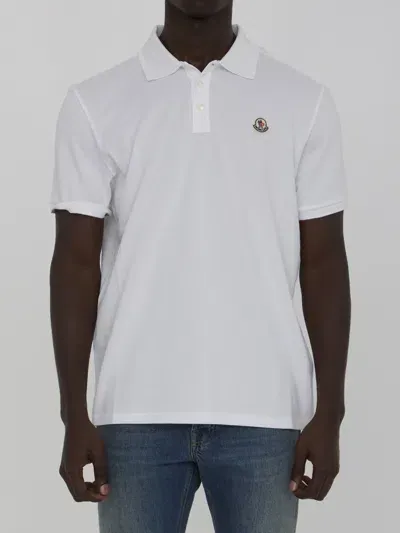 Moncler Polo Shirt With Logo In White