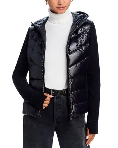 Moncler Puffer Zip-up Cardigan In Black