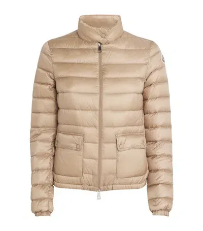 Moncler Quilted Down Lans Jacket In Beige