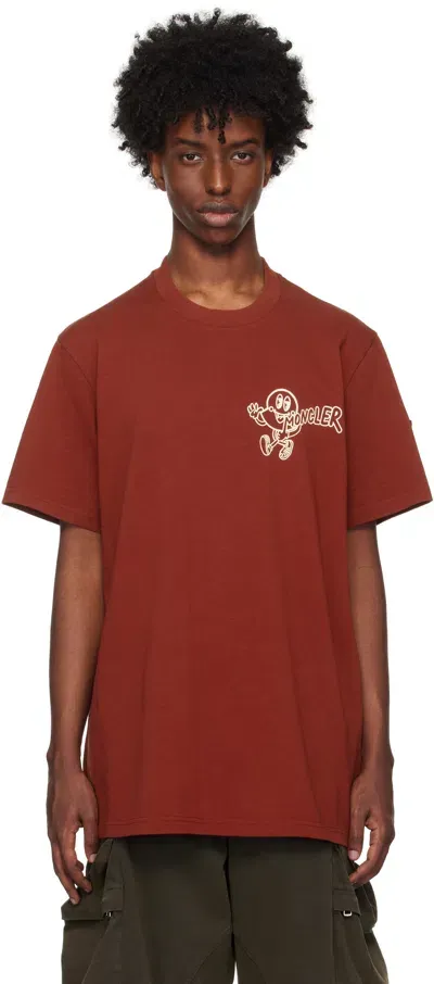 Moncler Red Printed-logo T-shirt