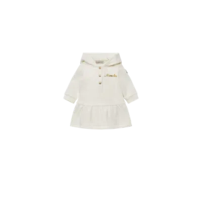 Moncler Kids' Logo Hooded Dress White