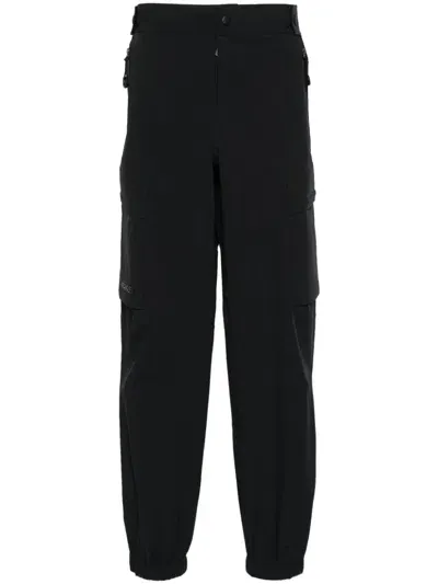 Moncler Rubberised-logo Track Pants In Black