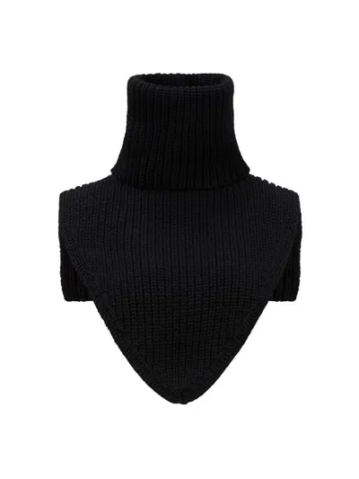 Moncler Ribbed Knit Wool Neck Warmer In Black