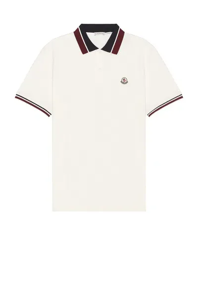 Moncler Short Sleeve Polo In White