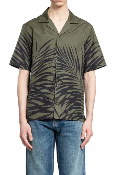 Moncler Graphic-print Cotton Shirt In Green