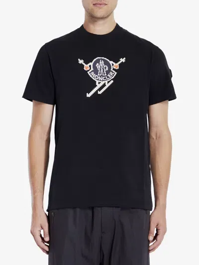 Moncler Ski Logo Tshirt In Black