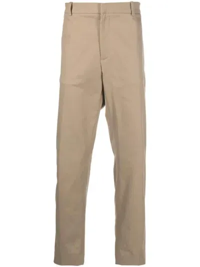 Moncler Slim-fit Cotton Chinos In Nude