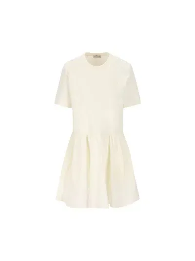 Moncler Slim Fit Flared Mini Dress In White