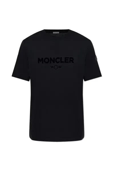 Moncler Luxury Leather Tee For Men In Blue