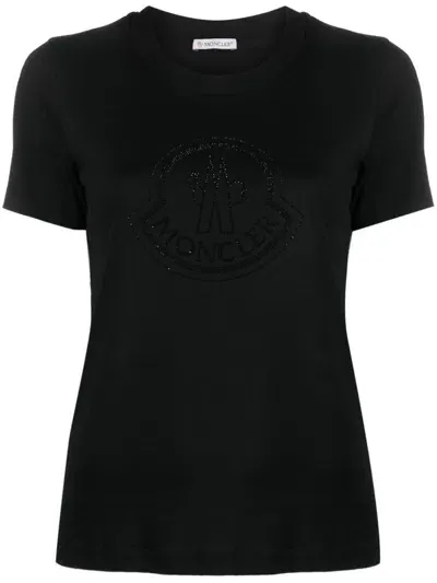 Moncler Ss T-shirt Clothing In Black