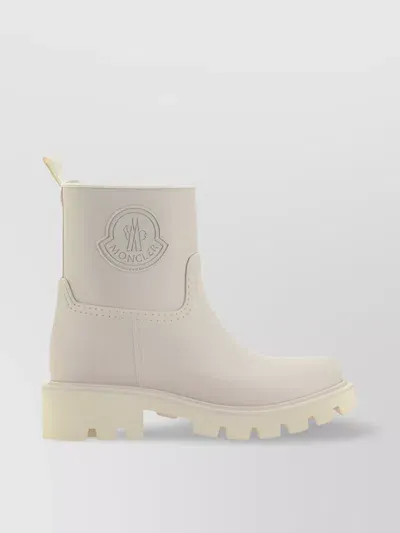 Moncler Streamline Rain Ankle Boots In Blanco