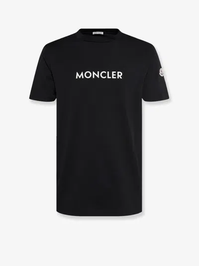 Moncler Logo Cotton Jersey T-shirt In Black