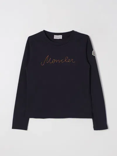 Moncler T-shirt  Kids Color Blue In Black