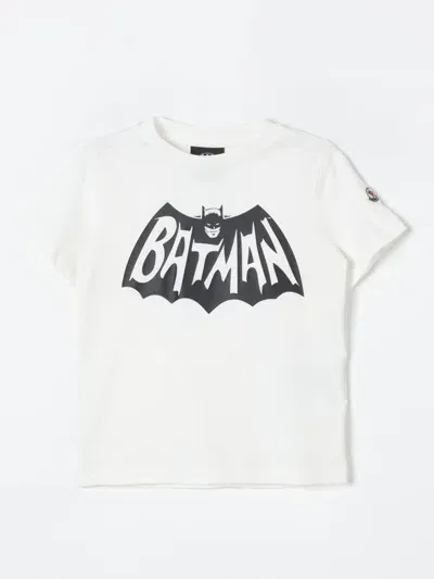 Moncler Kids' Batman Cotton Jersey T-shirt In Silk White