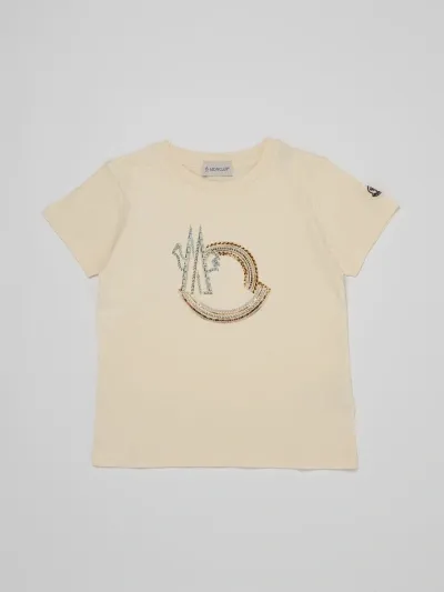 Moncler Kids' T-shirt T-shirt In Panna