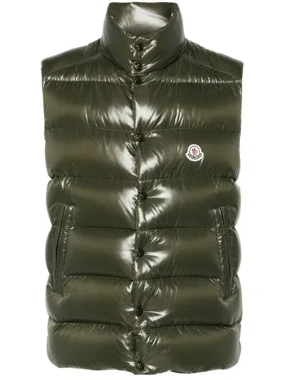 Moncler Tibb Padded Gilet In Green