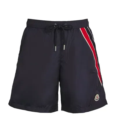 Moncler Tricolour Swim Shorts In Blue