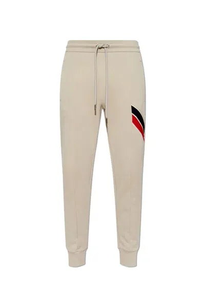 Moncler Tricolour Trim Sweatpants In Beige