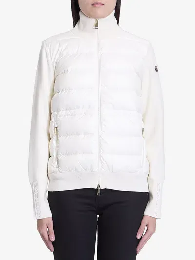 Moncler Tricot Cardigan In Cream