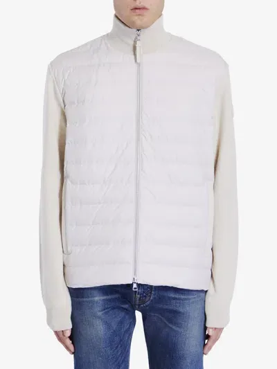 Moncler Tricot Cardigan In Cream