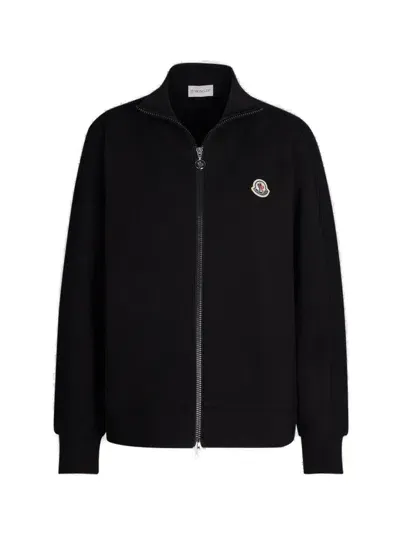 Moncler Tricot Logo Cardigan In Black