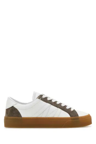 Moncler Monaco 2 Lace-up Sneakers In White