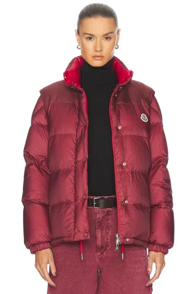 Moncler Reversible Down Jacket In Bordeaux