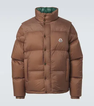 Moncler Re-icons Verone Down Jacket In Brown/green