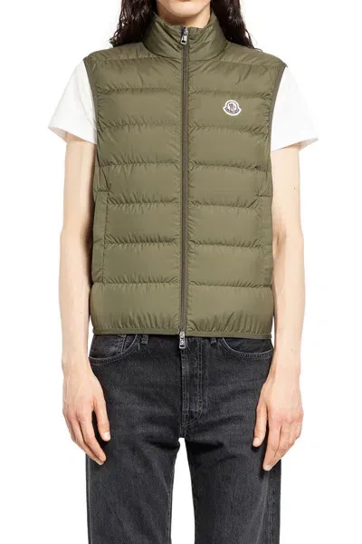 Moncler Waistcoats In Brown