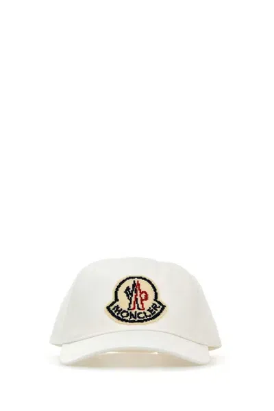 Moncler White Cotton Baseball Cap