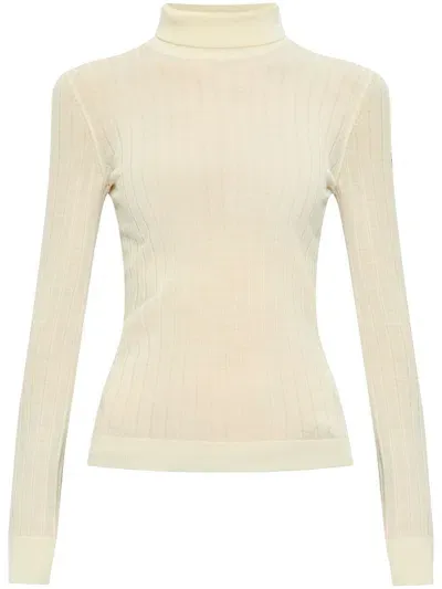 Moncler Fine-knit Roll-neck Jumper In Neutrals