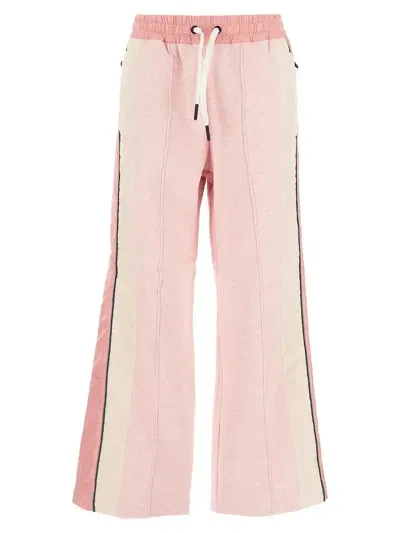 Moncler Wide Leg Track Pants In Pink