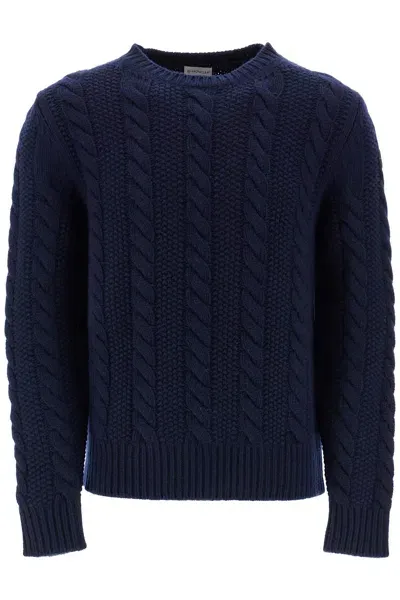 Moncler Wool And Cashmere Cable Knit Pullover