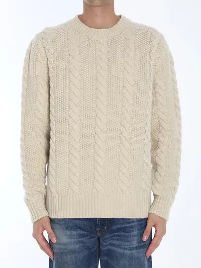 Moncler Wool And Cashmere Jumper In Beige