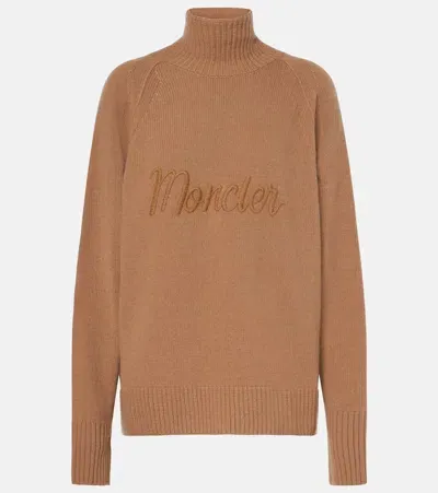 Moncler Wool And Cashmere Sweater In Beige