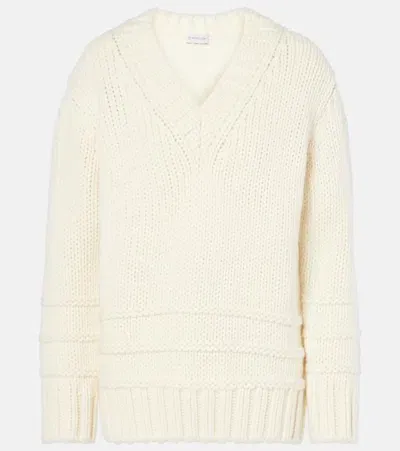 Moncler Wool-blend Sweater In White