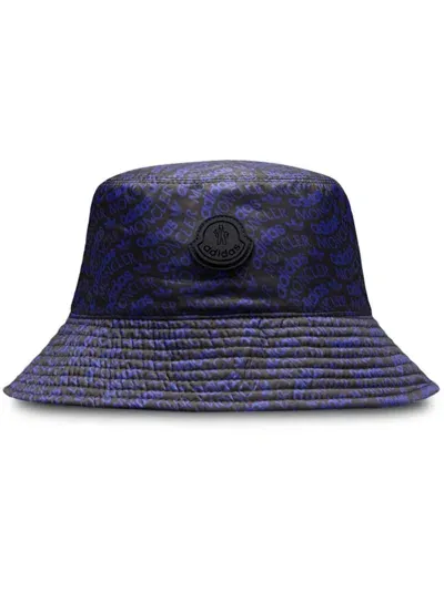 Moncler Reversible Bucket Hat Multicolour In Dark Blue