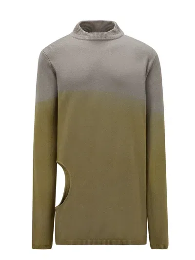 Moncler X Rick Owens Subhuman Cashmere Sweater In Green