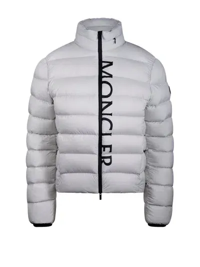 Moncler Zip Up Quilted Jacket In White